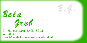 bela greb business card
